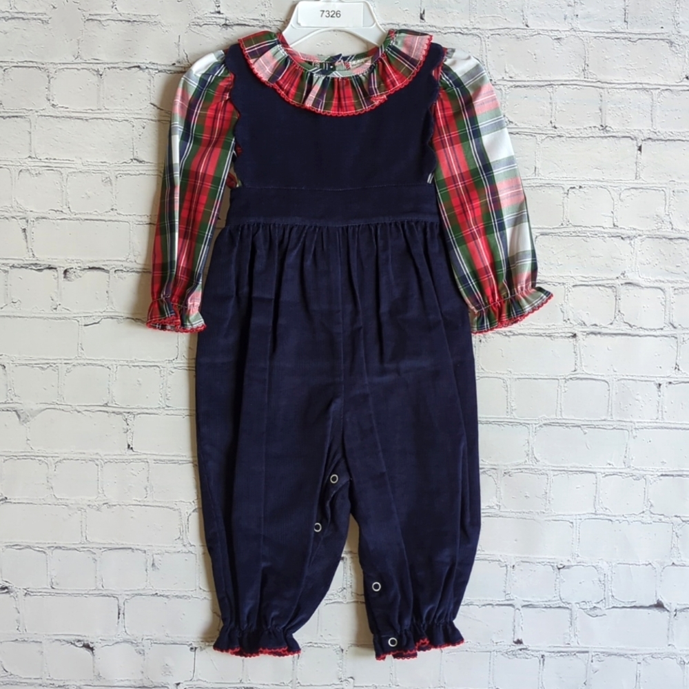 Baby Girl's Corduroy Romper with Blouse